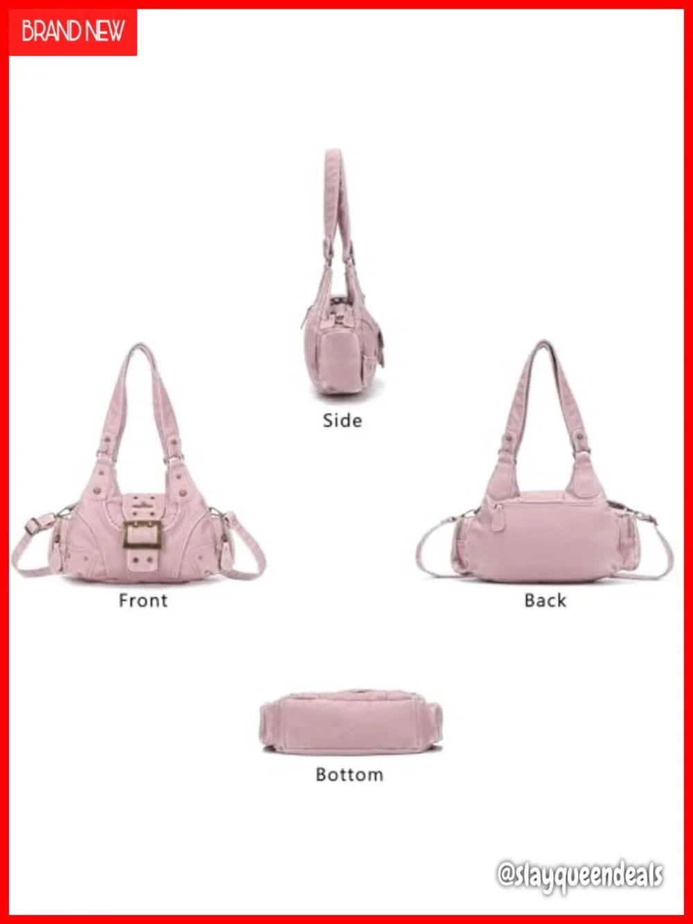 Vegan PU Leather Hobo Handbag, Multi-Pocket Crossbody Shoulder Bag